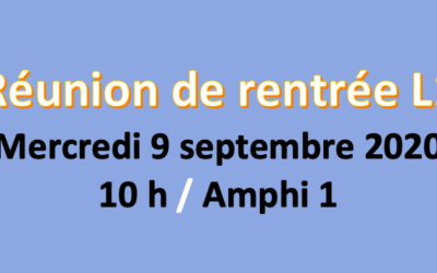 Réunion de rentrée L1