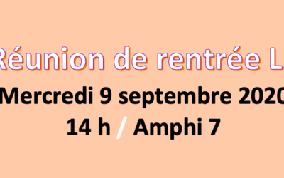 Réunion de rentrée L2