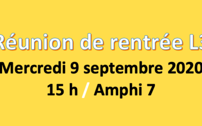 Réunion de rentrée L3